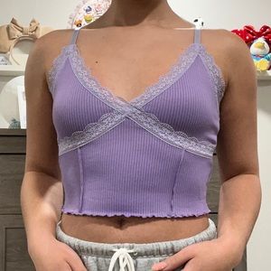 Lace Trim Crop Top
